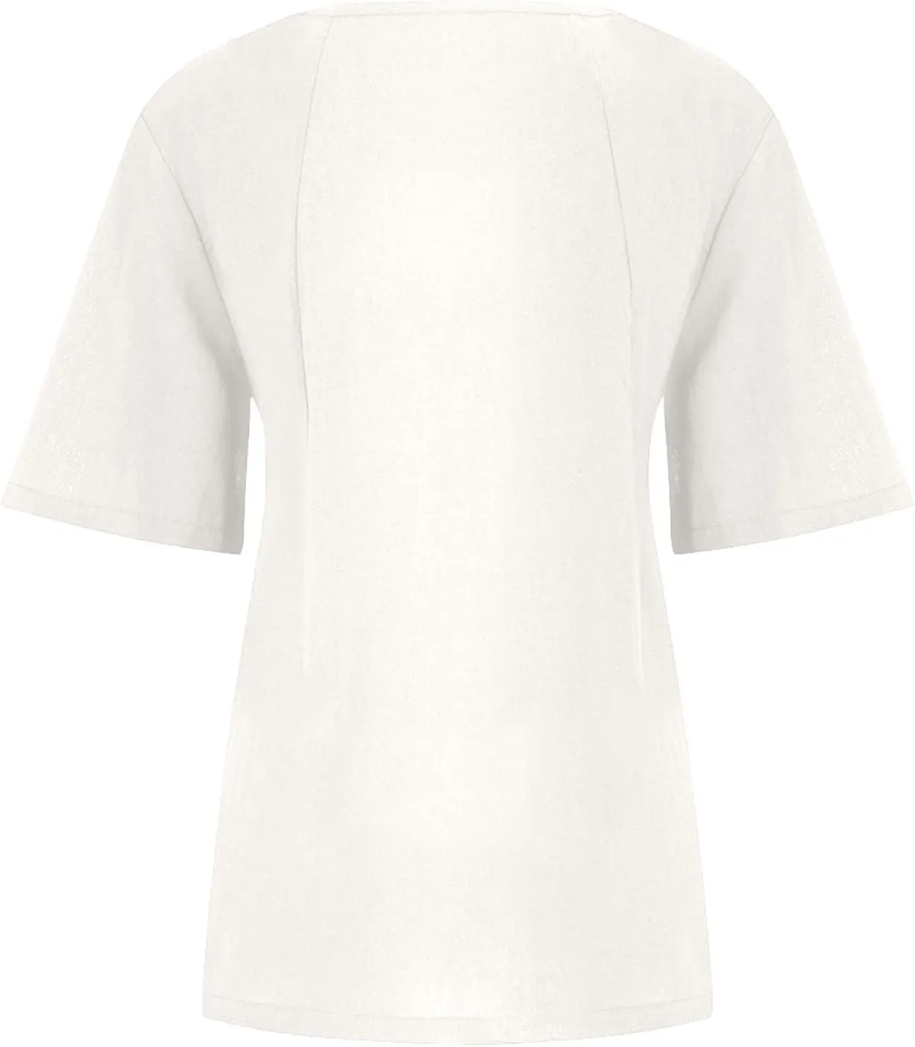 Women Cotton Linen Short Sleeve Shirts Summer Boho Floral Print Blouses Casual Button Loose Tunic Tops