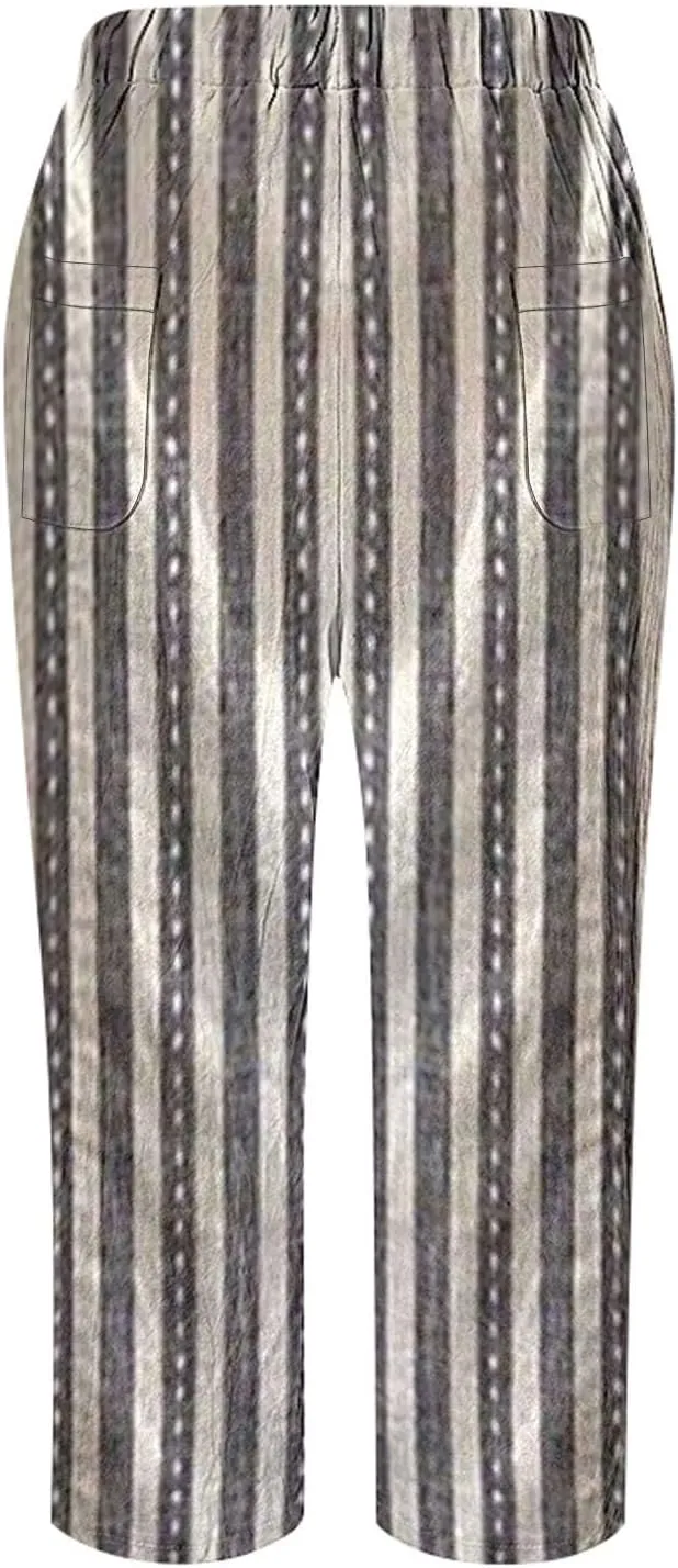 Women Linen Pants Wide Leg Casual Palazzo Pants Pa Straight Dress Cotton Linen Pants Button Trousers Womens Linen