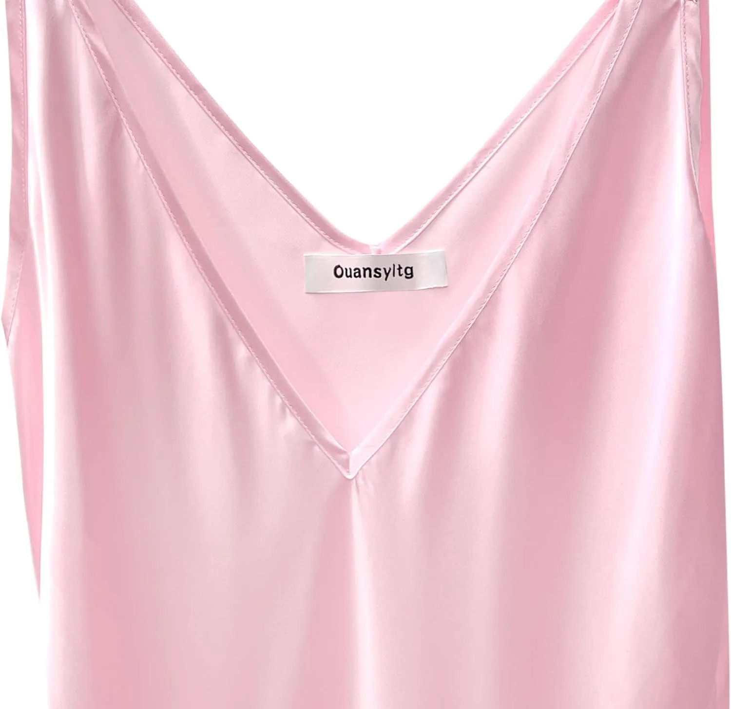 Women Long Satin Nightgown Silk Slips Dress Sexy V Neck Sleepwear Sleeveless Nightshirt Wide Strap Chemise