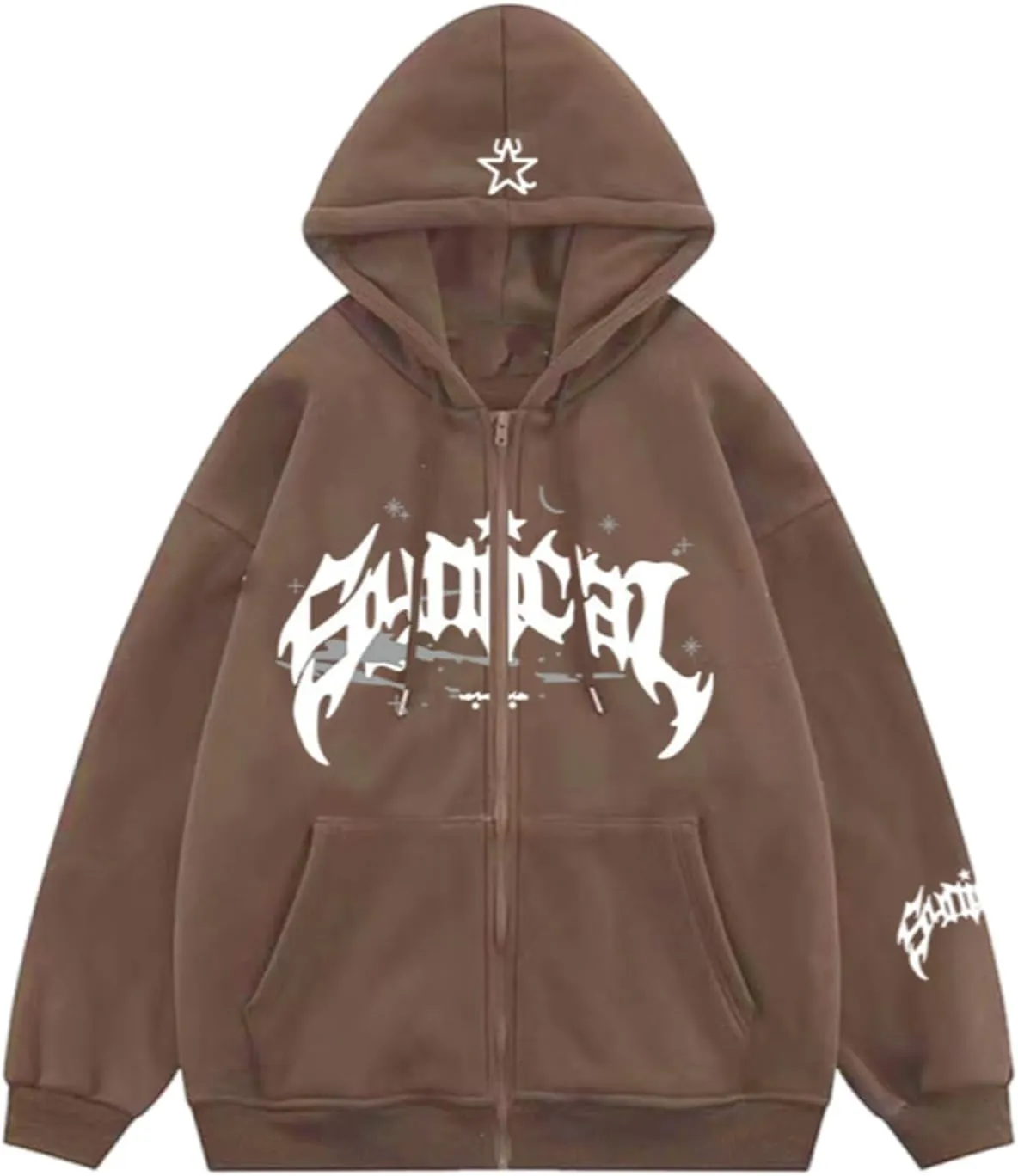 Women Men Cross Graphic Hoodies Y2K Jacket Fashion Aesthetic Sweatshirt Gothic Long Sleeve Letter Print Hoodies