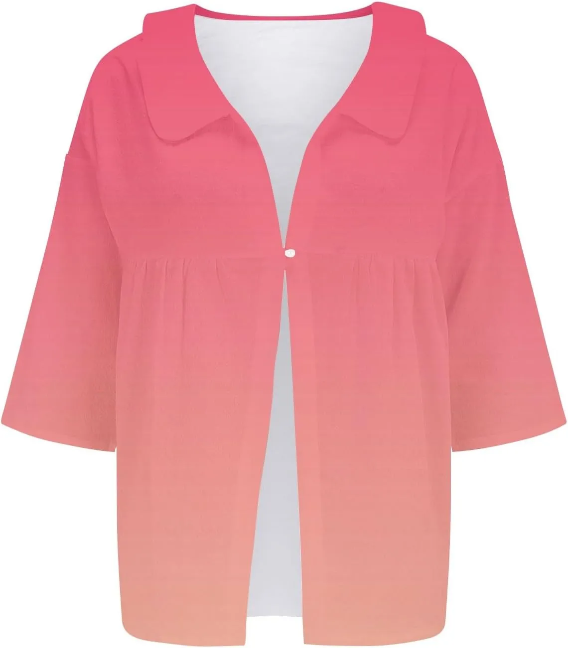 Women Oversized Button Down Shirts Long Sleeve Cotton Linen Tops for Women Loose Fit V Neck Cotton Linen Shirt