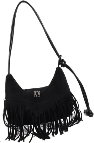 Women Shoulder Bag Simple Armpit Bag Tassels Underarm Bag Commuting Bag Large Capacity Crossbody Bag for Everyday