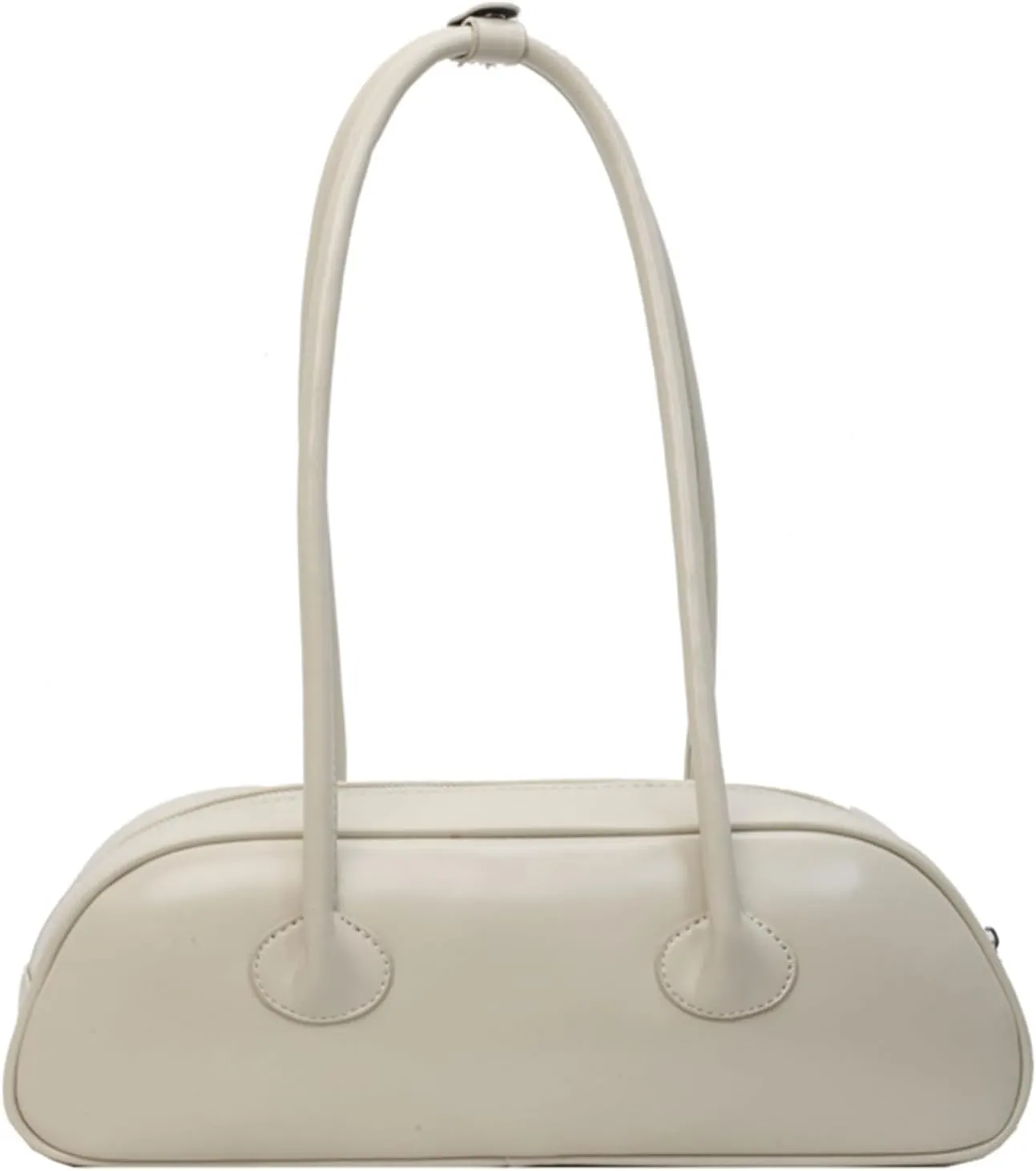 Women's Beige PU Leather Shoulder Bag, Minimalist Classic Sling Handbag, 37*13*10cm, Daily Use Convenience