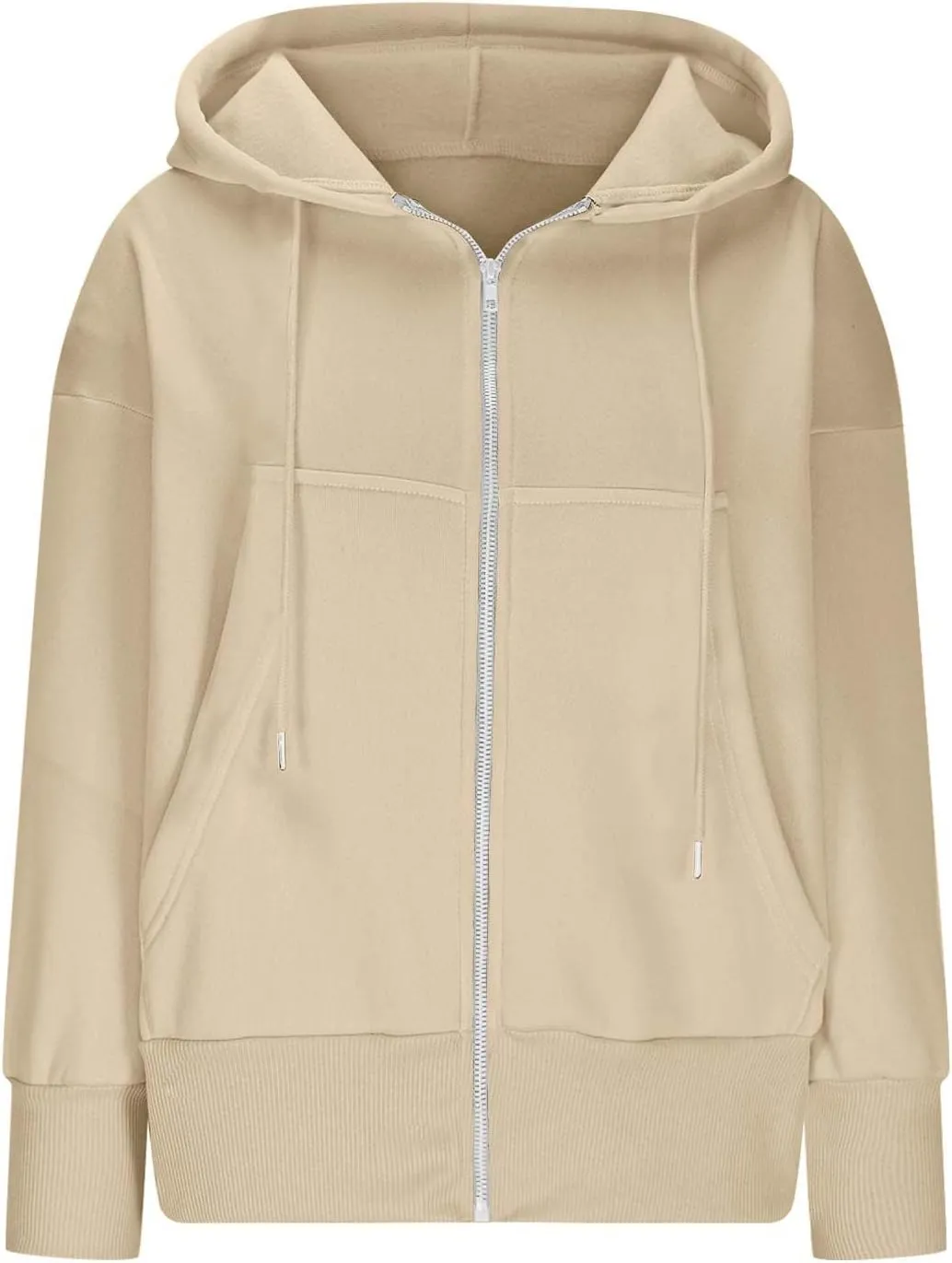 Womens Classic Fall Winter Sweatshirt Thicken Warm Cozy Soft Sweatshirts Long Sleeve Zip Up Hoodies with Pockets