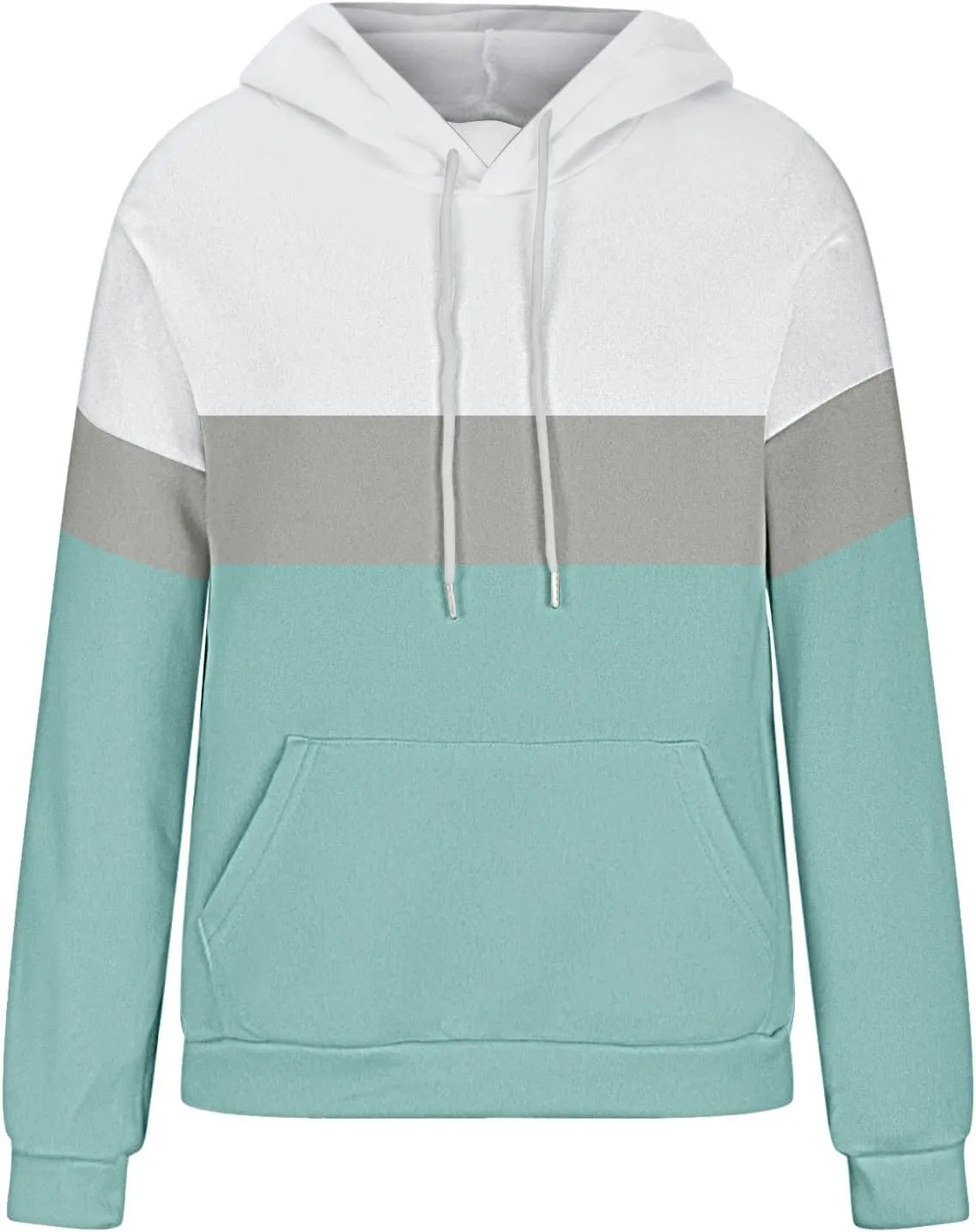 Womens Color Block Hooded Sweatshirts Casual Everyday Hoodies Long Sleeve Soft Loose Cozy Versatile Pullover Tops