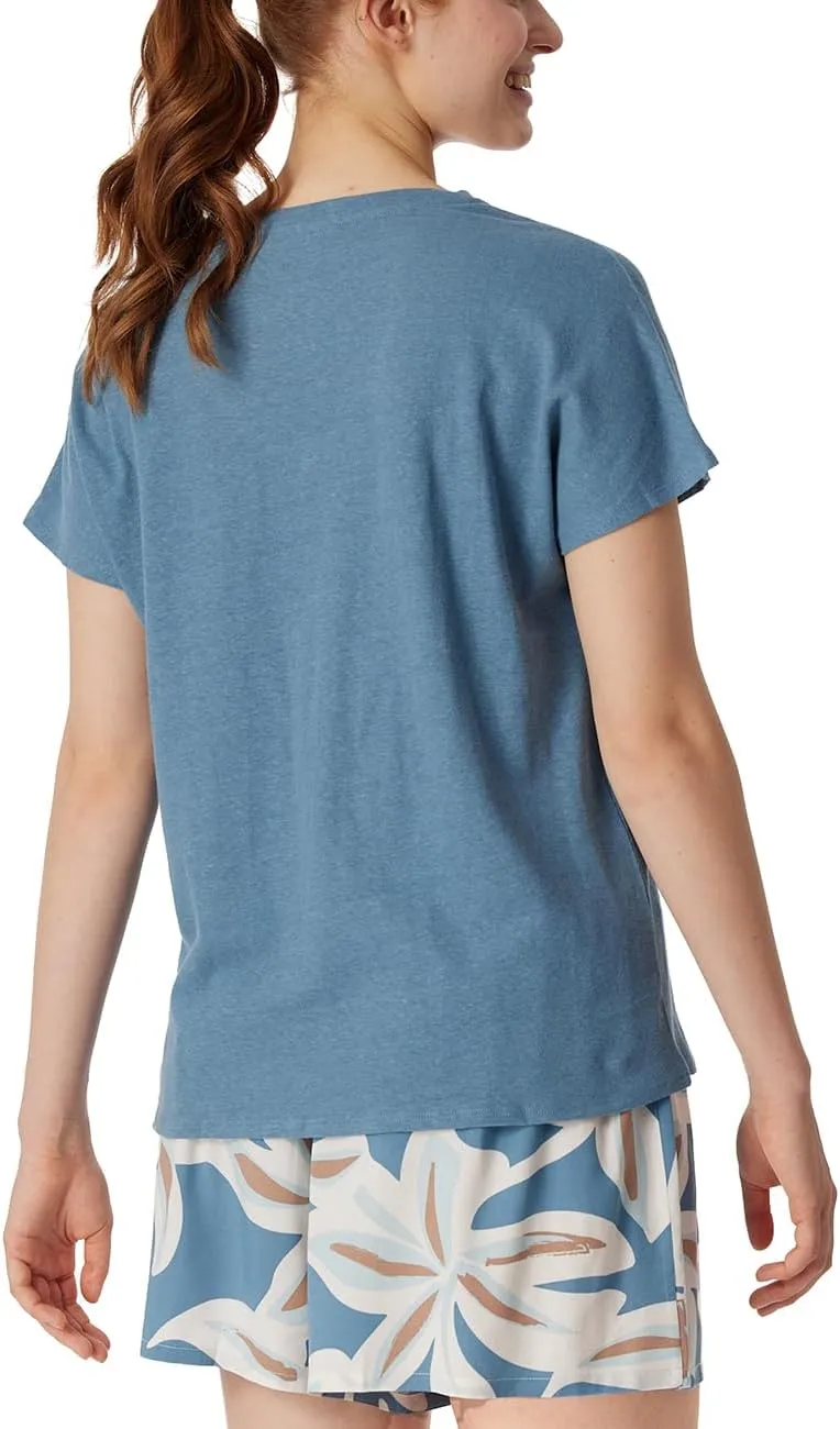 Women's Cotton and Linen Short Sleeve Nightwear T-Shirt Mix   Relax Pyjama Top