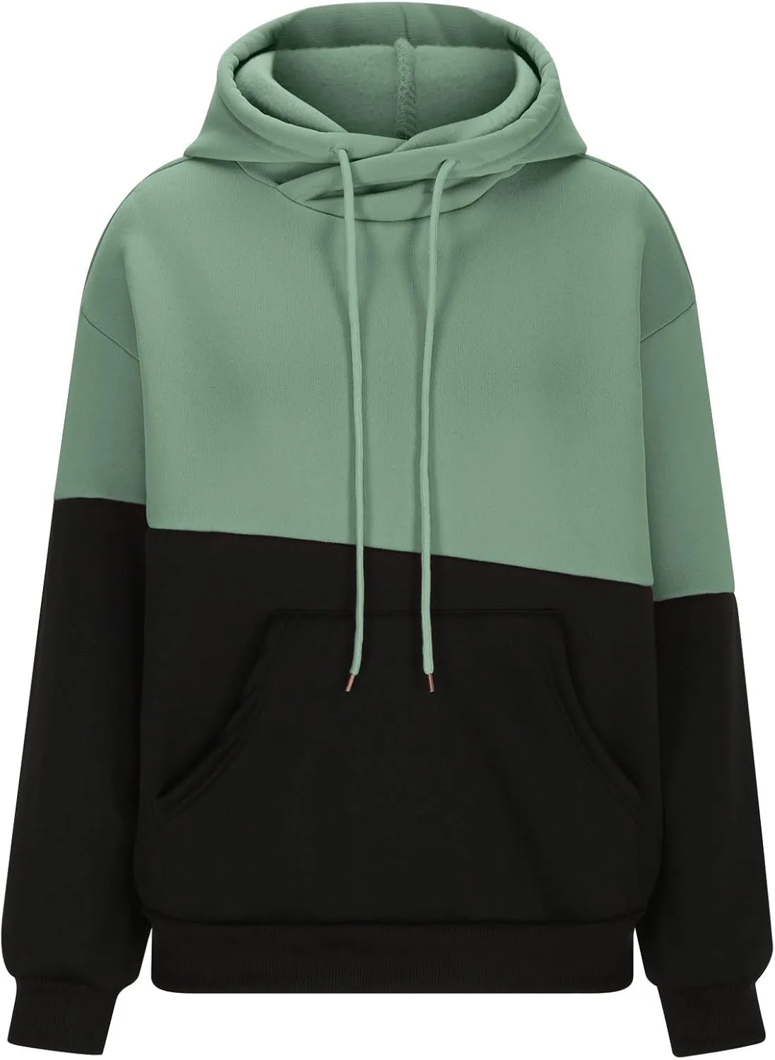 Womens Fashionable Hoodies Color Blocked Sweatshirts Drawstring Hooded Pullover with Pocket Casual Fall Outfits