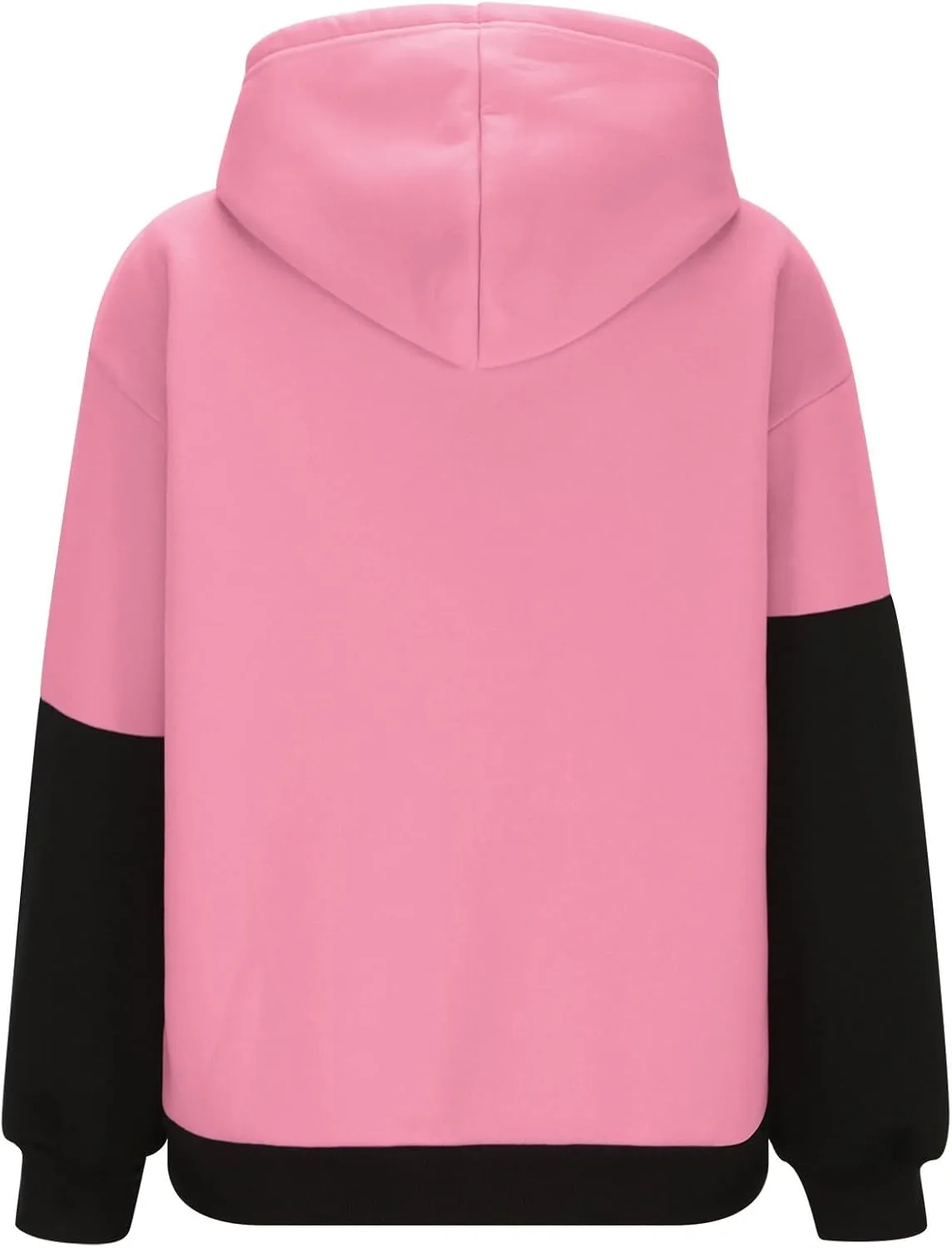 Womens Fashionable Hoodies Color Blocked Sweatshirts Drawstring Hooded Pullover with Pocket Casual Fall Outfits