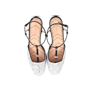 Women's GG Slingback Flats Glitter and Patent