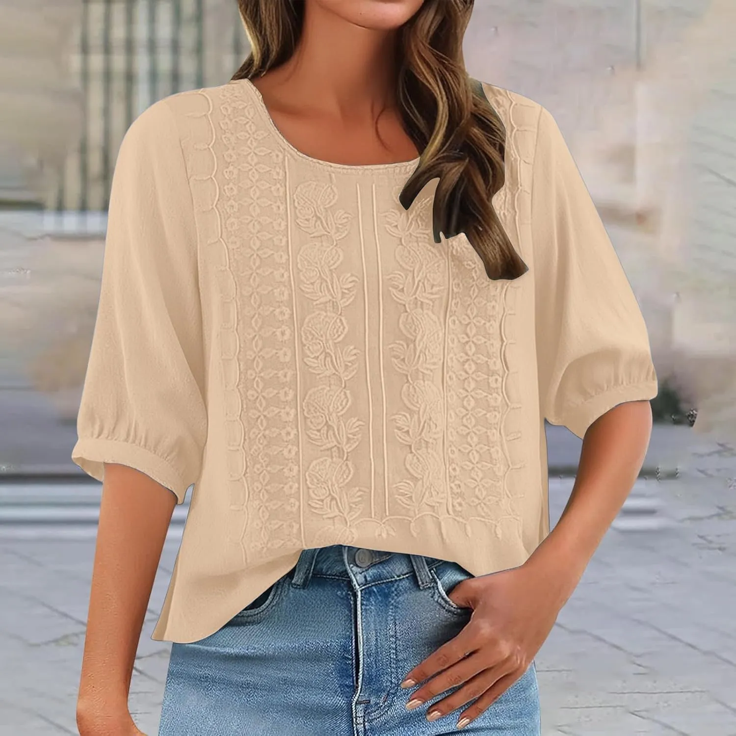 Women's Linen Blouse Tops Summer Shirts Loose Casual Work Tops Blouses Cotton Blouse Linen Shirt Roll Up Sleeve