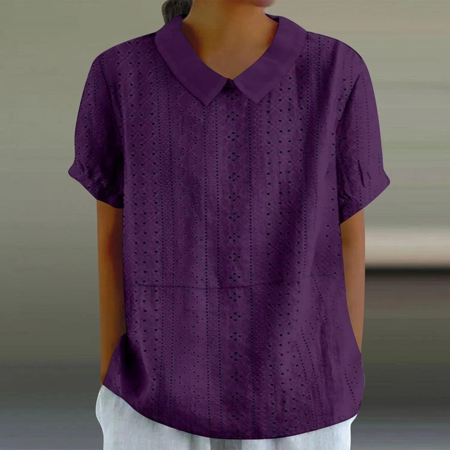 Women's Linen Shirt 2025 Summer Retro Embroidered 3/4 Sleeve Boho Tops Dressy Casual Blouses Teacher Loose Tunics