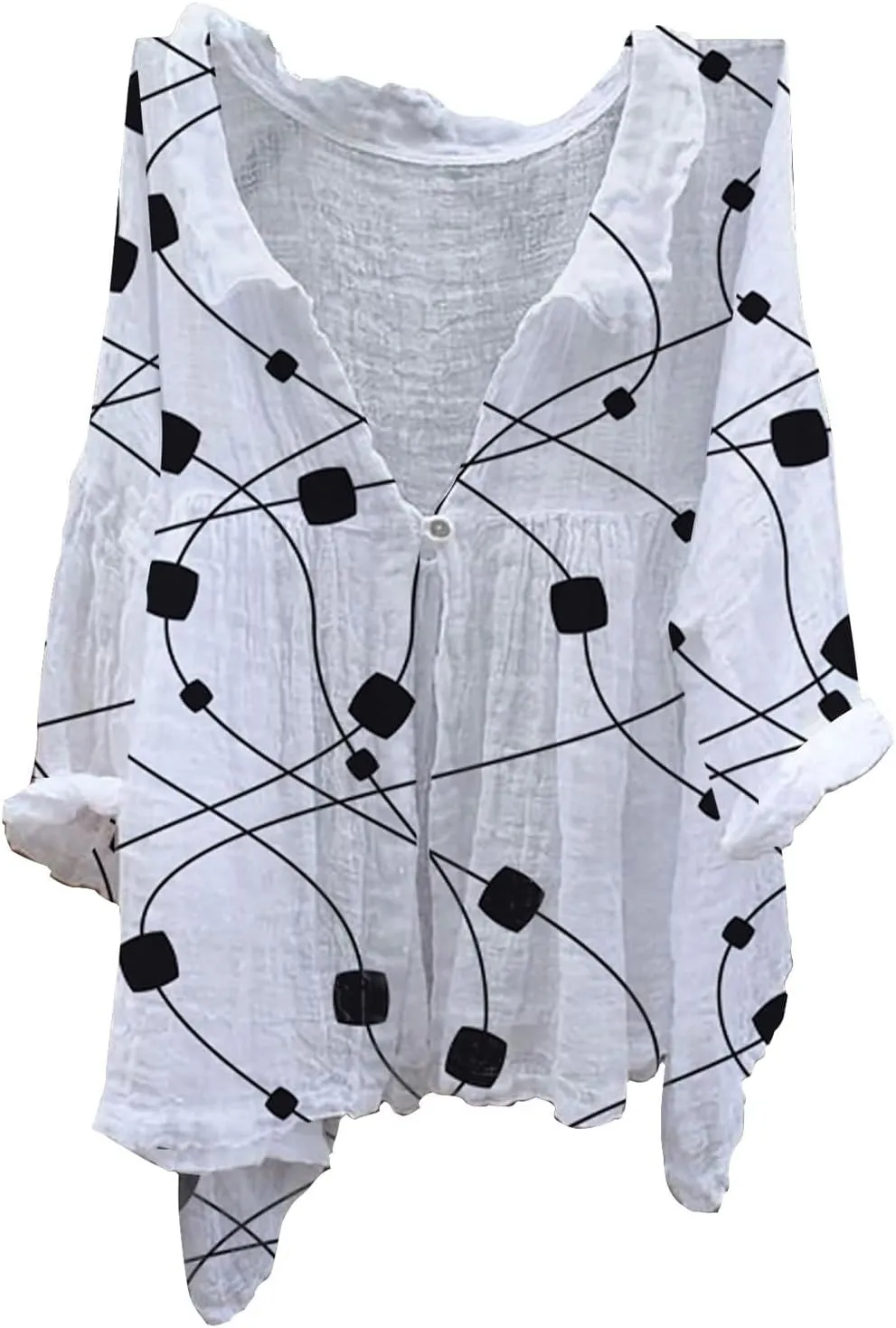 Womens Linen Tops Print Natural Autumn Fragrant Fabric Shirt Women Button Down Shirt Womens Linen Button Down Shirts