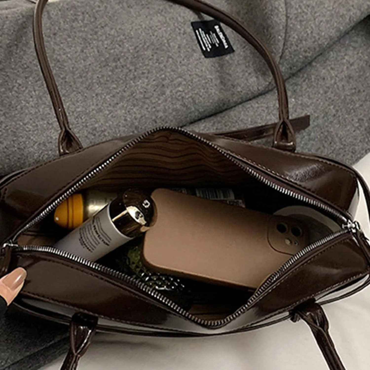 Women's Retro Armpit Top Handle Autumn Winter Shoulder Bag, Black, 14.5x32.5x9cm/5.71x12.80x3.54''