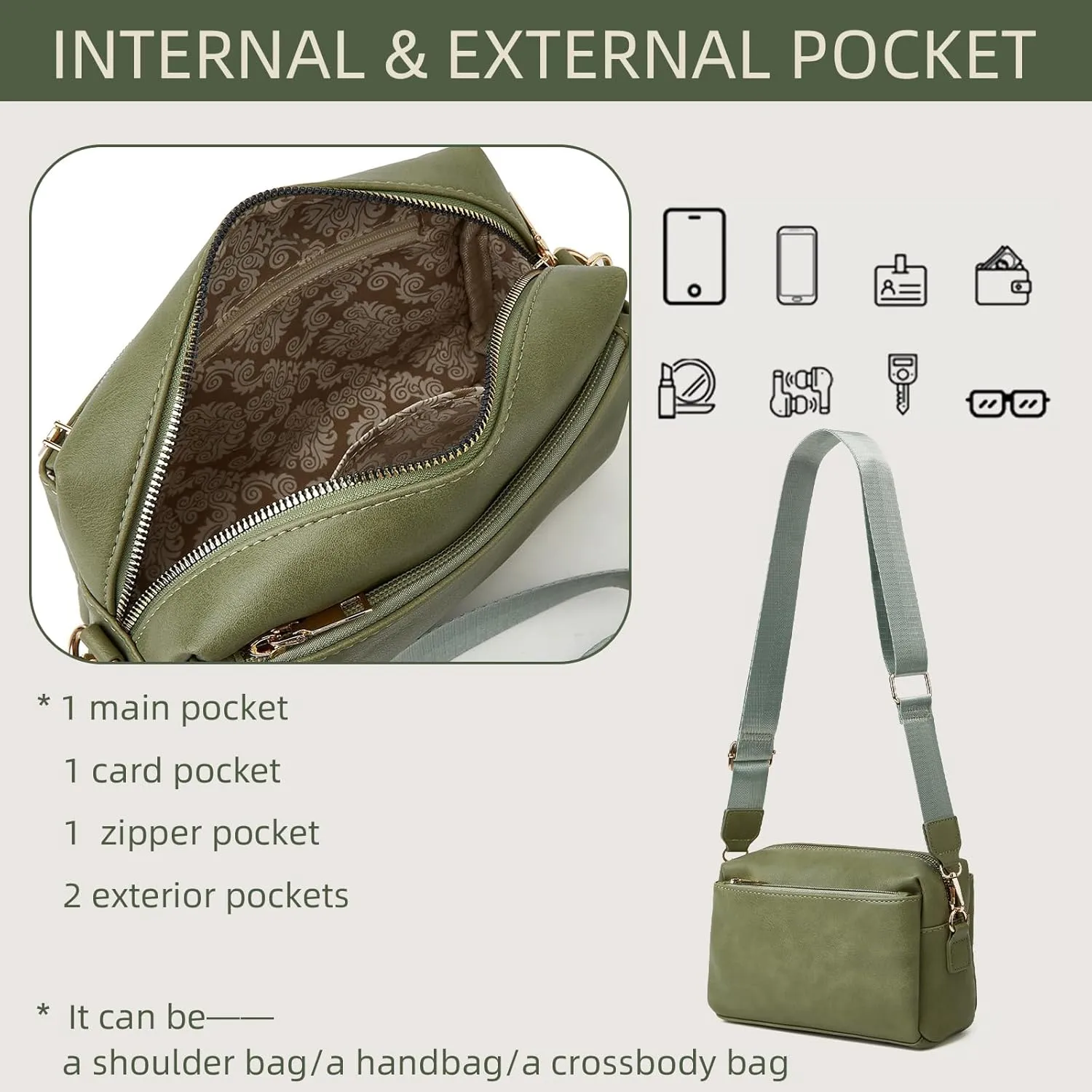 Women's Shoulder Bag, Minimalist Armpit Bag, PU Crossbody Bag, Adjustable Handbag, Small Square Bag