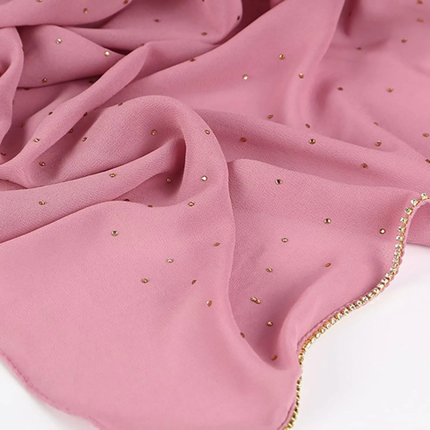 Women's Soft Chiffon Diamond Headscarf Spring Summer Long Shawl Muslim Hijab Scarf Shirts Women Silk