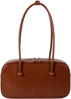Womens Solid Color Shoulder Bag Retro Underarm Bag Korean Styles Armpit Bag Vintage Top Handle Handbags Commuting Bag