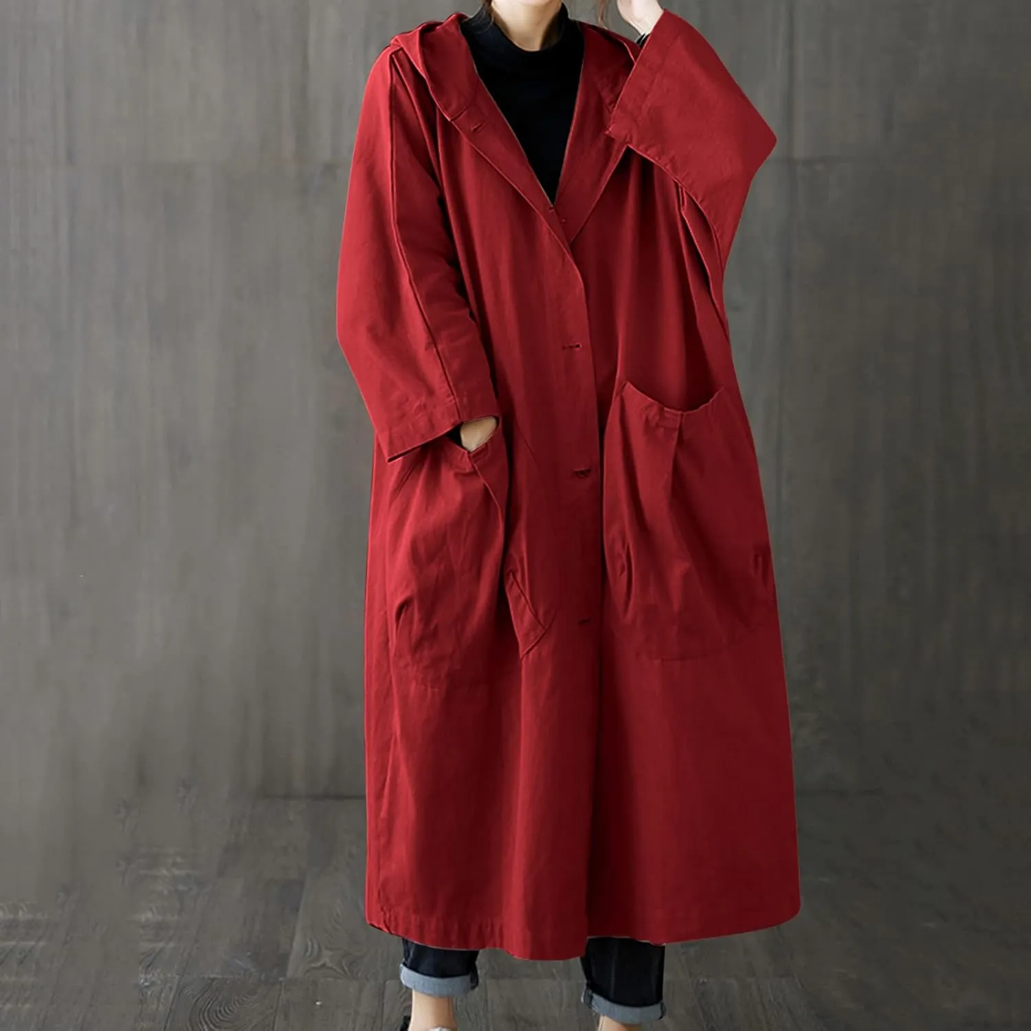 Womens Waterproow Trench Coat Winter Womens Jacket Lapel Slim Women'S Coat Fall Fashion Oversized Womens Winter
