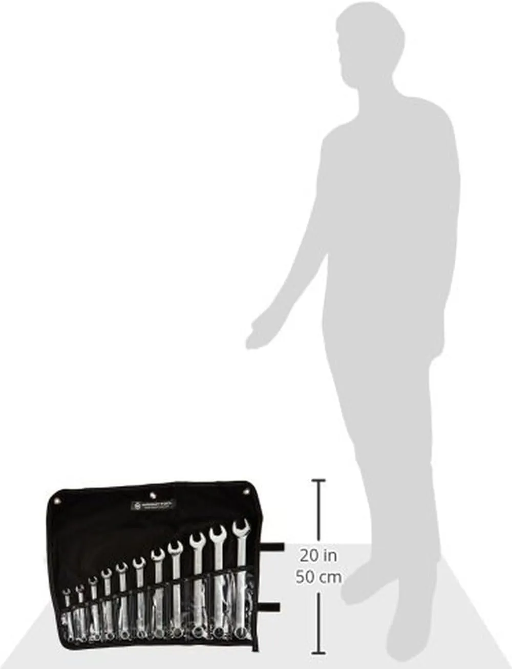 Wright Tool 711 Wrightgrip 12-Point Combination Wrench Set, 11-Piece, Silver
