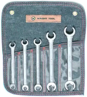 Wright Tool 744 Metric Flare Nut Wrench Set, 9mm - 14mm (5-Piece)