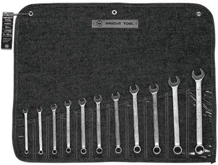 Wright Tool 750 12 Point Metric Combination Wrench Set, 7mm - 19mm (11-Piece)