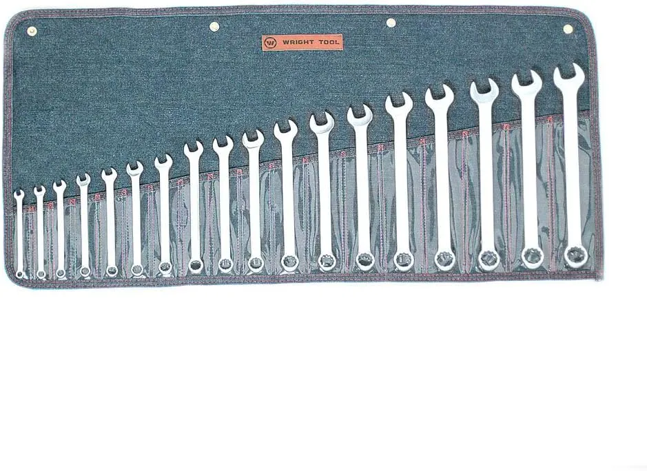 Wright Tool 758 Metric Combination Wrench Set, 7mm - 24mm (18-Piece), Silver