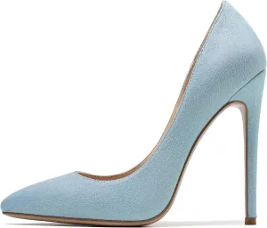 YODEKS Womens Pointed Toe High Heels Slip On Stiletto Pumps Wedding Party Basic Shoes 12cm