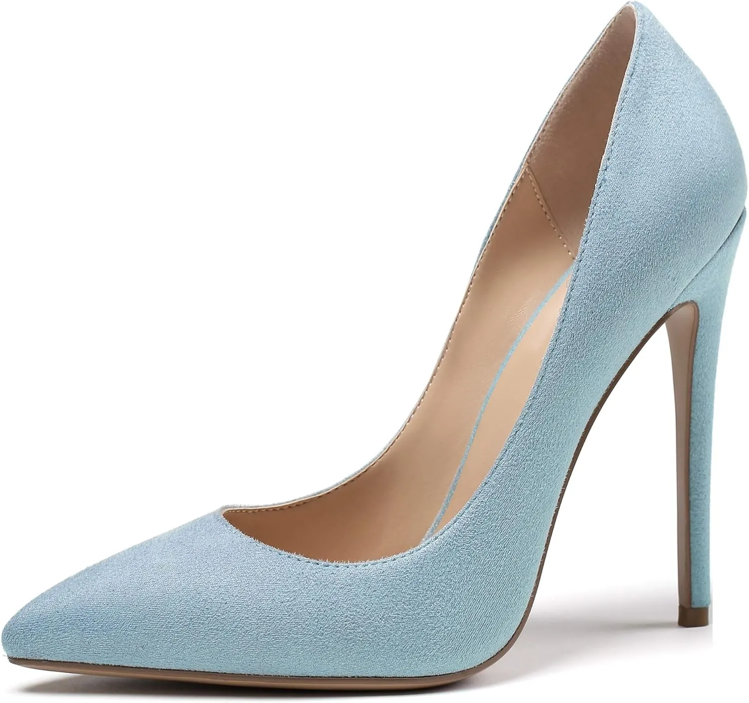 YODEKS Womens Pointed Toe High Heels Slip On Stiletto Pumps Wedding Party Basic Shoes 12cm