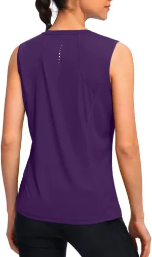 YYV Women's Workout Tank Tops Lightweight Sleeveless Shirts for Women Loose Fit Tops for Athletic Running Tennis Yoga