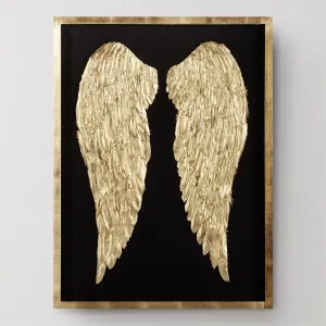 Z GALLERIE 40x30 Shadowbox Displaying, Assemble Display Case, Hand-Painted Feathers Set, Gilded Wings